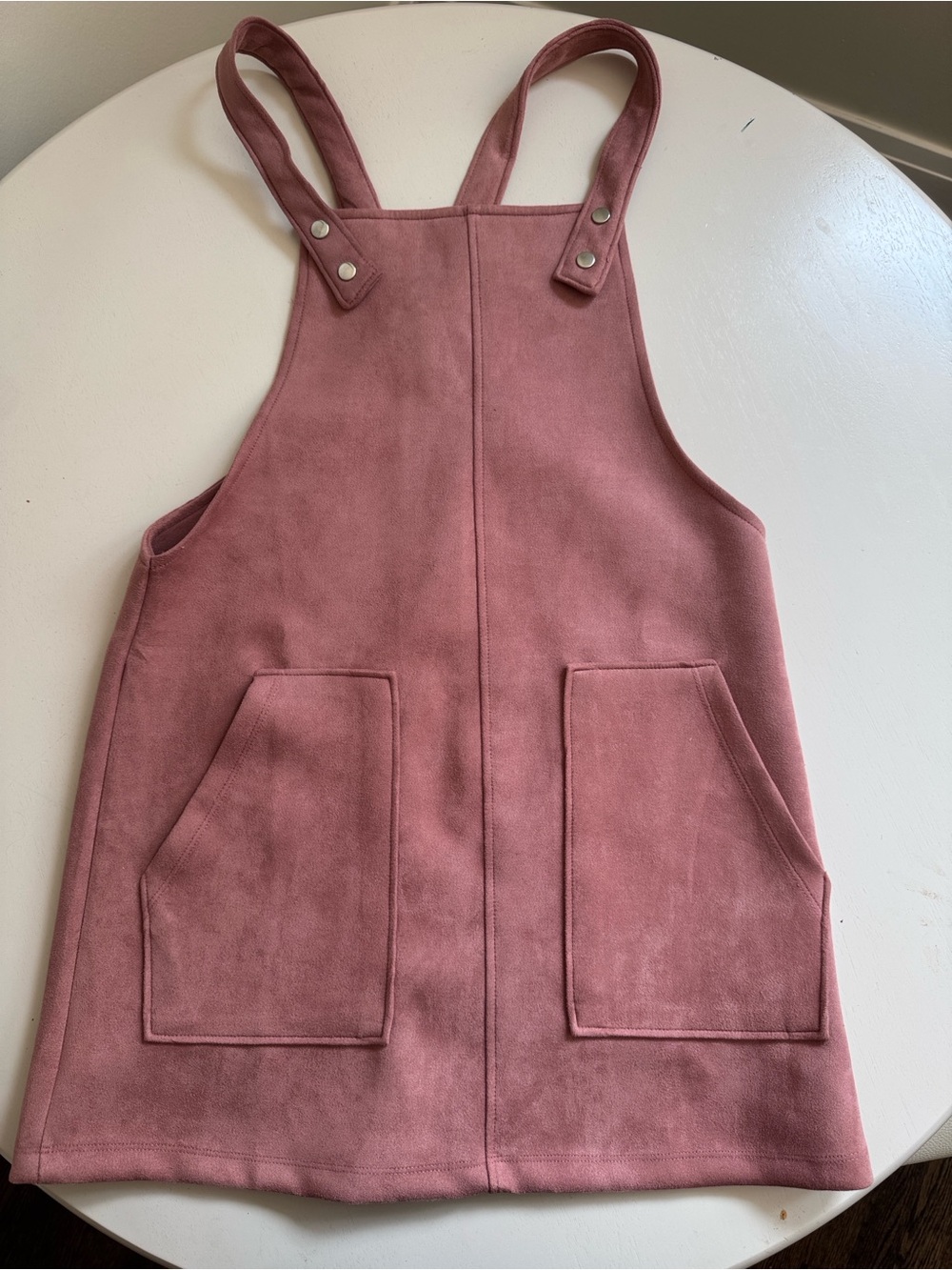 Forever 21 Mauve Suede Pinafore with Adjustable Straps and Pockets in Pink Size